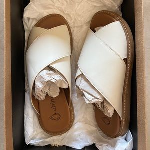 Ahinsa Vegan White Sandals